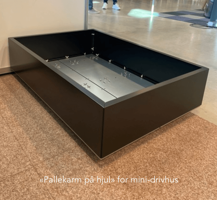 Utstillingsmodell - 120x80 h25 m. hjul for minidrivhus