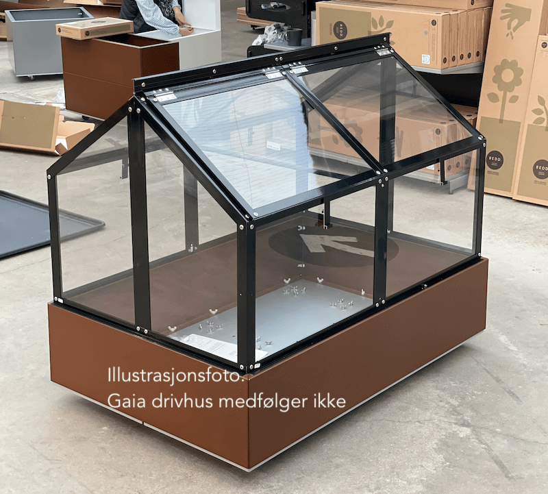 Utstillingsmodell - 120x80 h25 m. hjul for minidrivhus